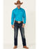 Image #2 - Cinch Long Sleeve Button Down Solid Teal Shirt - Big & Tall, Teal, hi-res