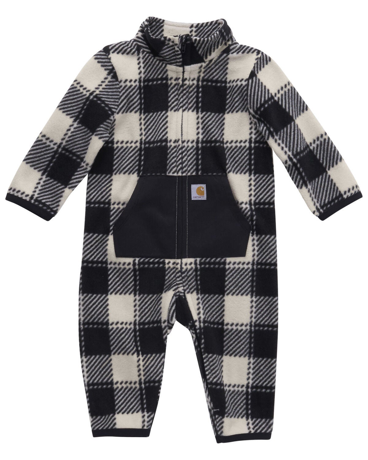 Carhartt Infant Boys' Plaid Print Long Sleeve Onesie, Black, hi-res