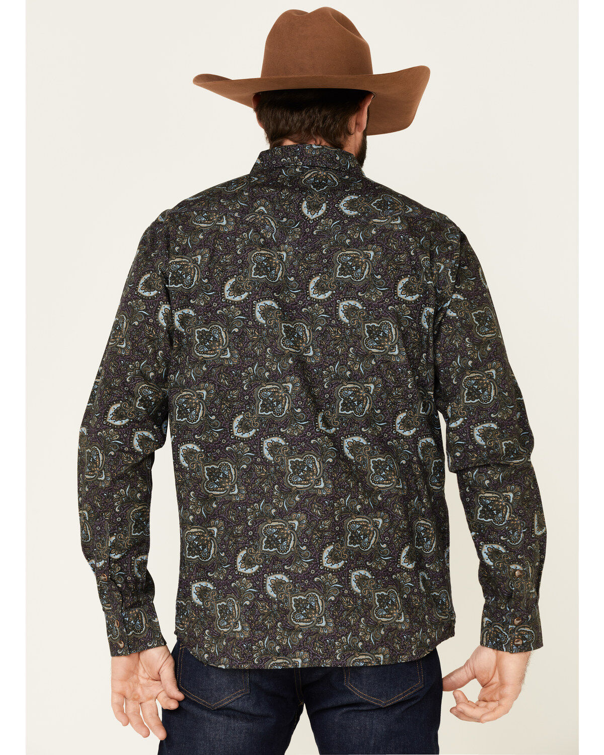 Image #4 - Moonshine Spirit Men's Legacy Large Paisley Print Long Sleeve Western Shirt, Multi, hi-res