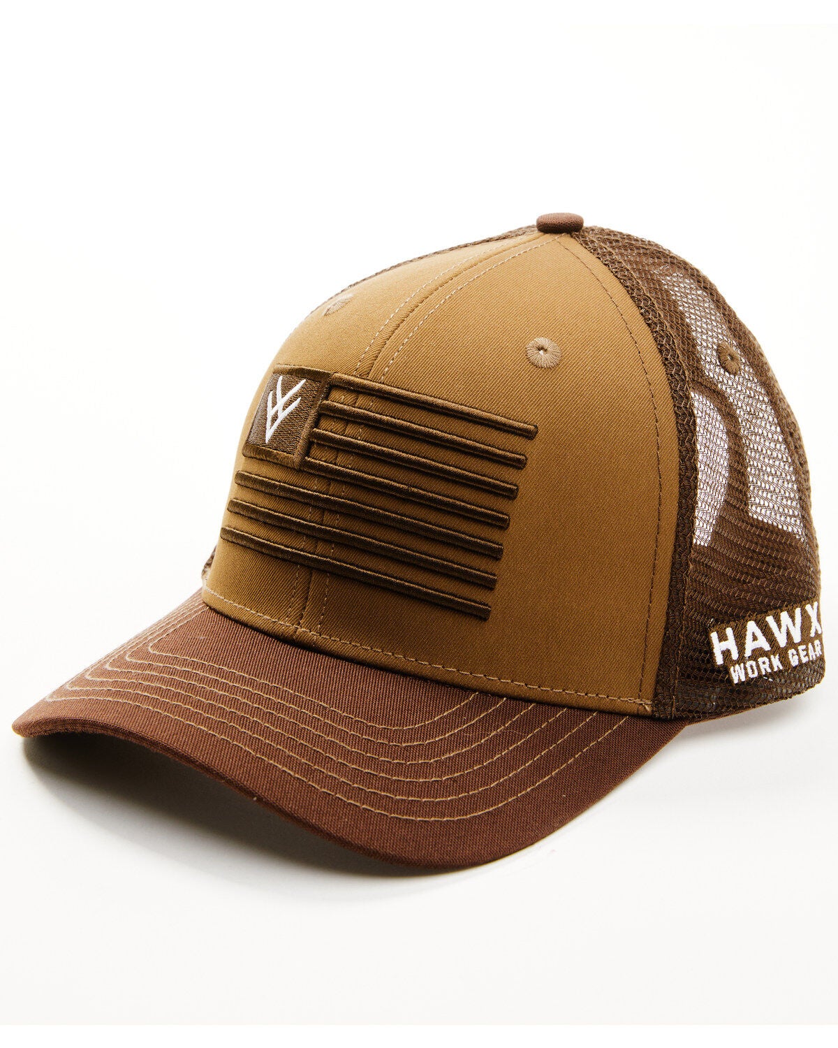 Hawx Men's American Flag Ball Cap, Brown, hi-res