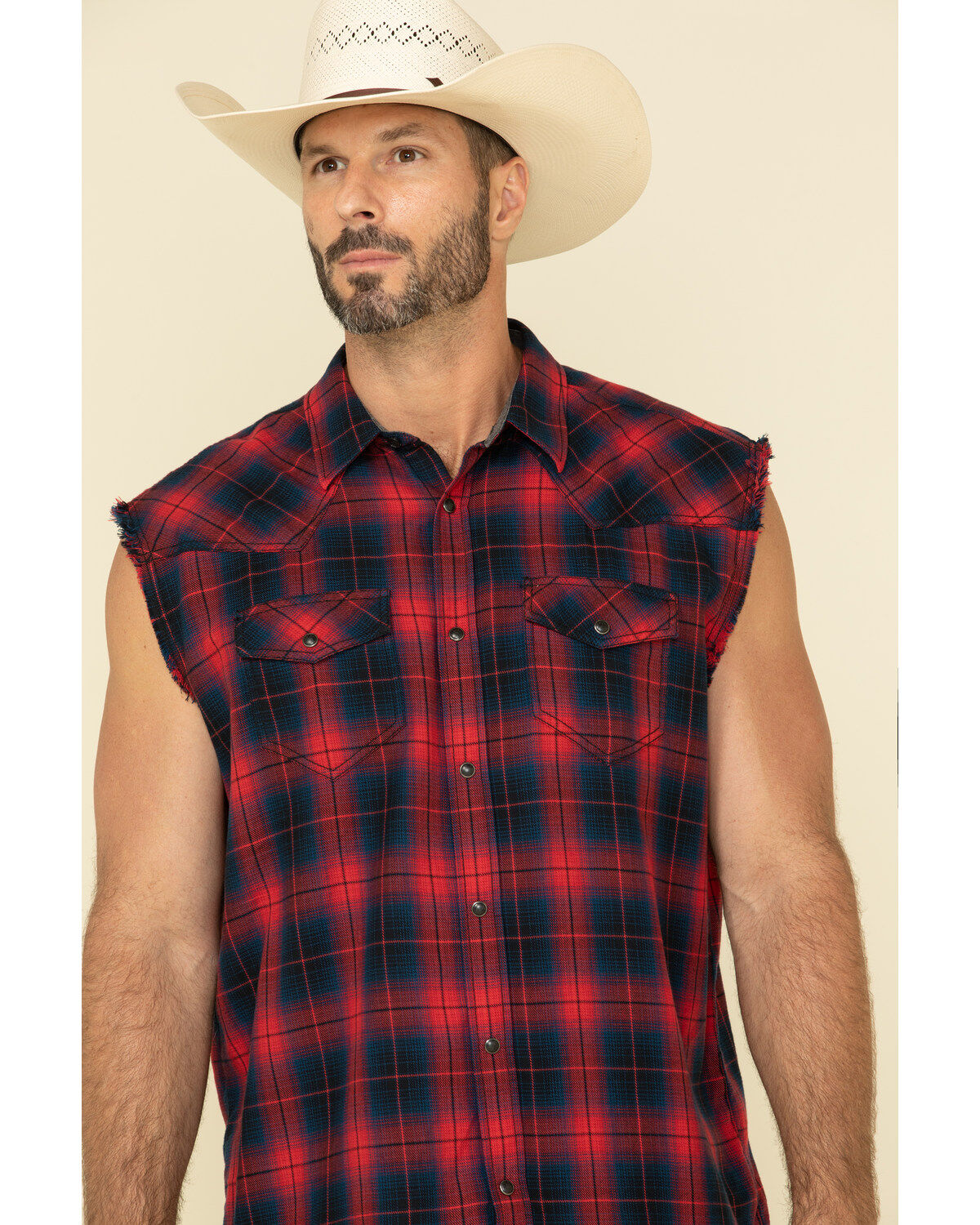 Sleeveless western shirt mens Clearance
