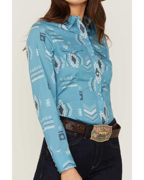 Image #3 - Roper Women's Southwestern Print Long Sleeve Western Pearl Snap Shirt, , hi-res