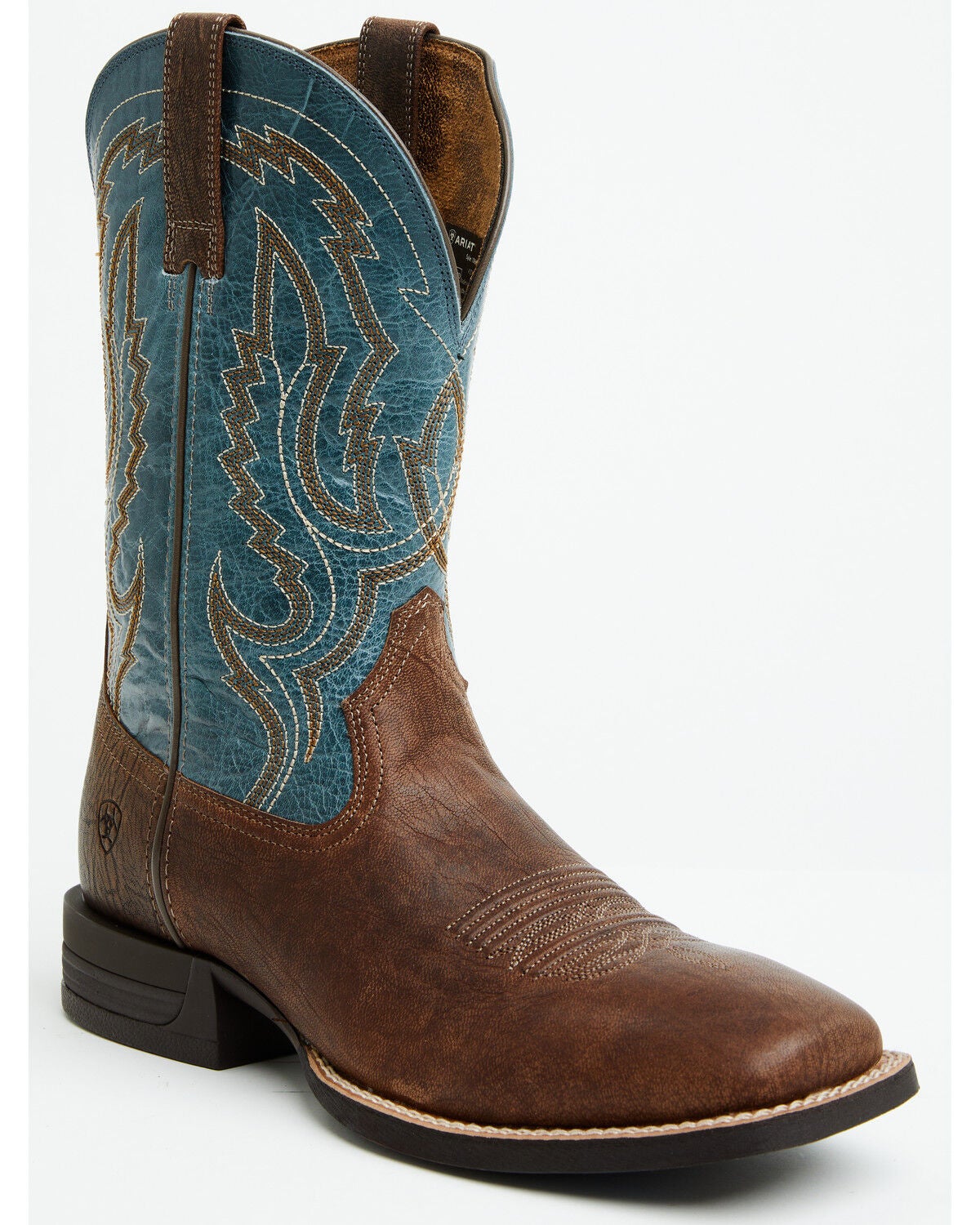 Ariat Men's Steadfast Performance Western Boots - Broad Square Toe, Brown, hi-res