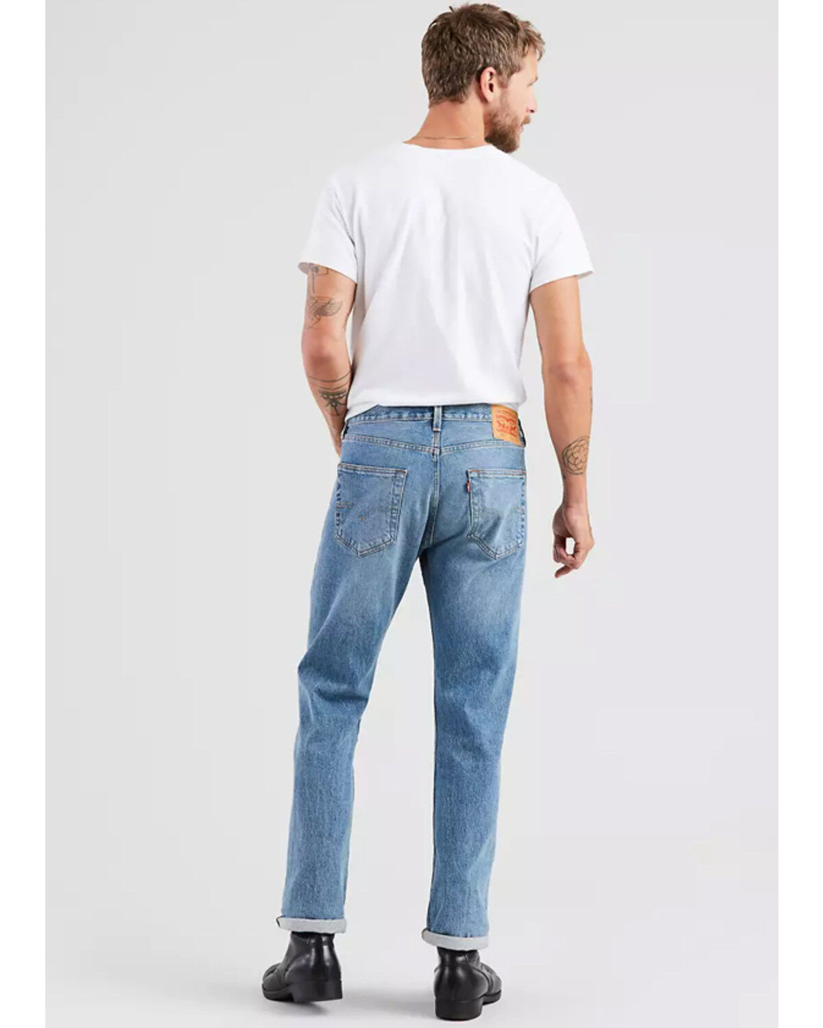 Image #2 - Levi's Men's 501 The Ben Light Regular Straight Leg Jeans, Blue, hi-res