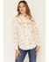 Image #1 - Ely & Walker Women's Boot Barn Exclusive Western Conversational Print Long Sleeve Pearl Snap Western Shirt, Cream, hi-res