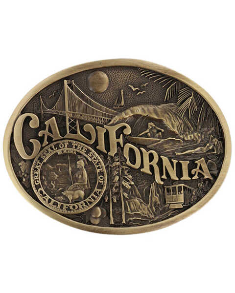 Montana Silversmiths California State Belt Buckle, Gold, hi-res
