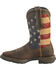 Image #3 - Durango Lady Rebel American Flag Western Performance Boots - Broad Square Toe, Brown, hi-res