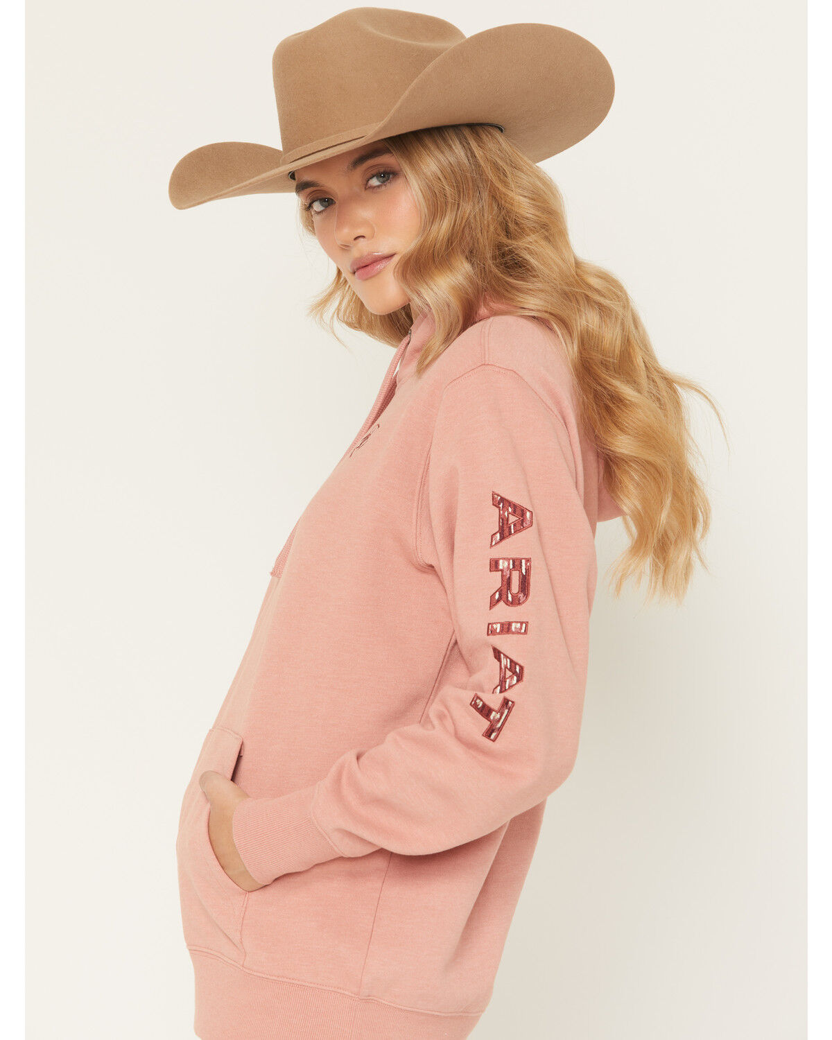 Image #2 - Ariat Women's Boot Barn Exclusive Southwestern Print Logo Hoodie, Pink, hi-res