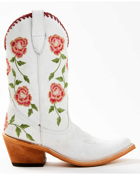 Liberty Black Women's Vicky Floral Embroidered Western Boot - Snip Toe, White, hi-res