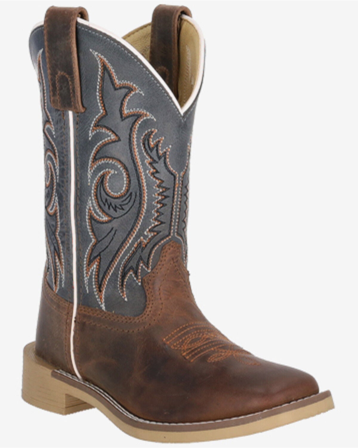 Smoky Mountain Boys' Frisco Western Boots - Broad Square Toe, Grey, hi-res