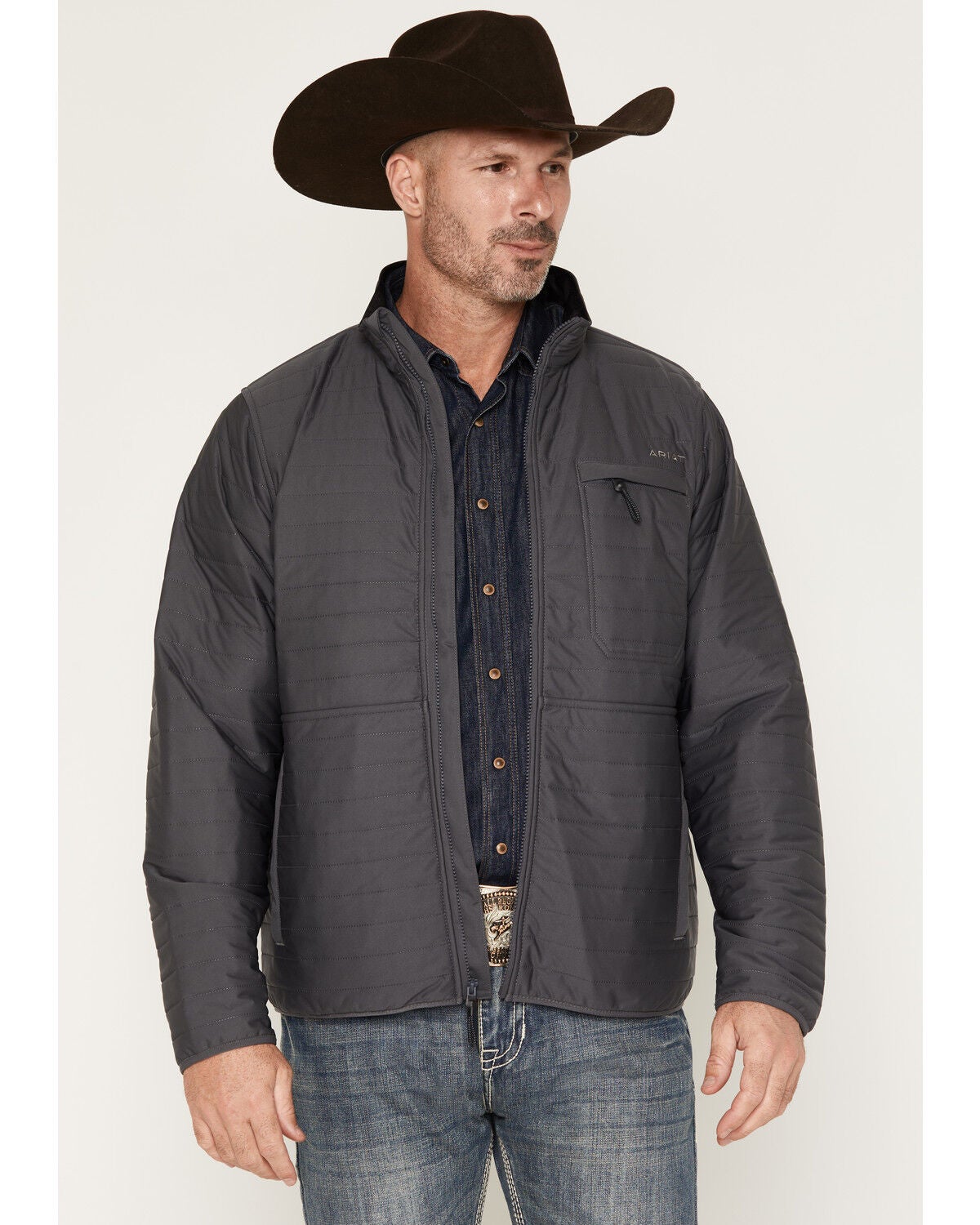 Ariat Men's Wylie Jacket, Dark Grey, hi-res