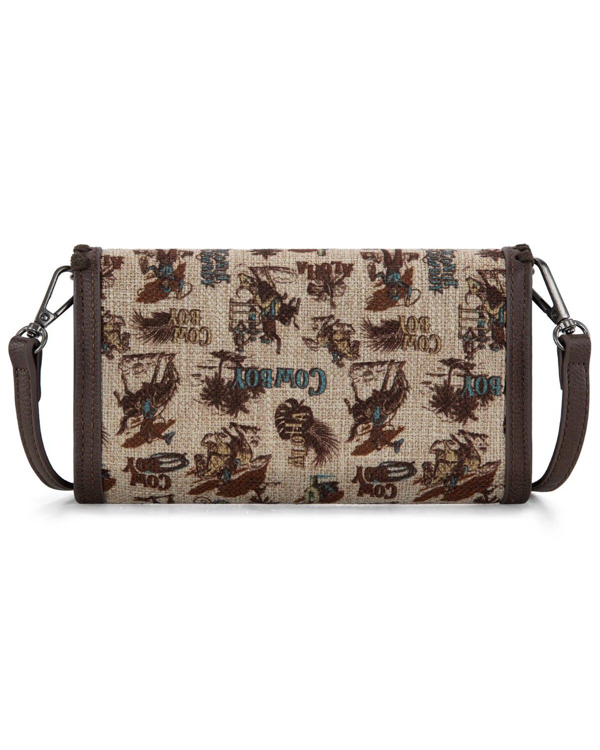 Image #3 - Wrangler Women's Retro Cowboy Print Crossbody Bag, Tan, hi-res