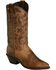 Image #1 - Abilene Women's 11" Tooled Inlay Western Boots, Brown, hi-res
