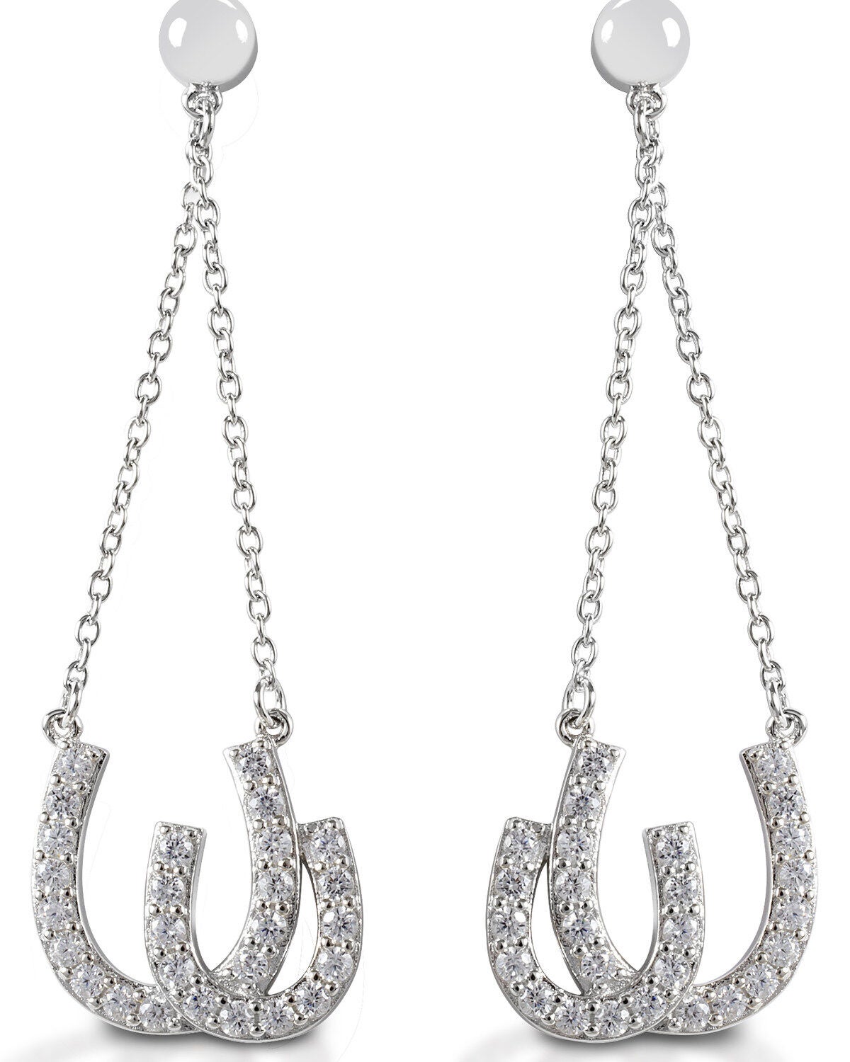 Kelly Herd Women's Double Horseshoe Earrings, Silver, hi-res