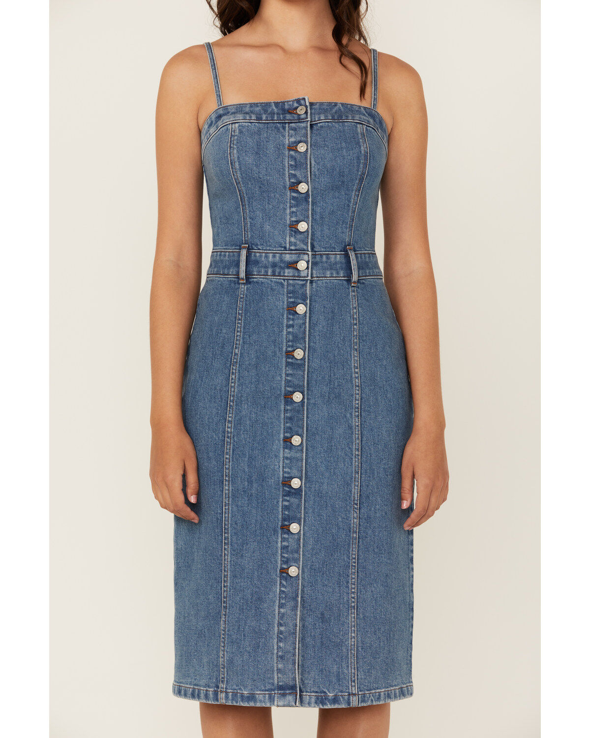 Levi's Women's Denim Bustier Midi Dress