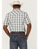 Image #4 - Cody James Men's Tranquil Ombre Plaid Print Short Sleeve Pearl Snap Western Shirt , White, hi-res