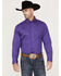 Image #1 - Roper Men's Solid Amarillo Collection Long Sleeve Western Shirt, Purple, hi-res