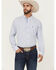 Image #1 - Ariat Men's Dayne Mini Striped Long Sleeve Western Shirt, Blue, hi-res