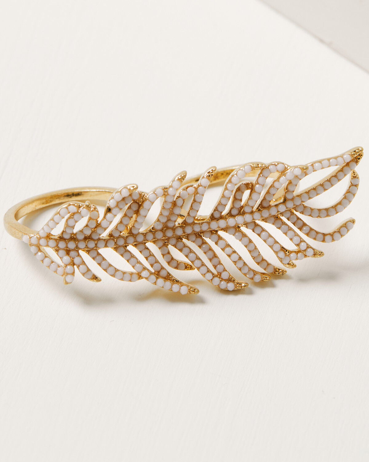 Image #1 - Lainey Wilson Women's Feather Ring, Gold, hi-res
