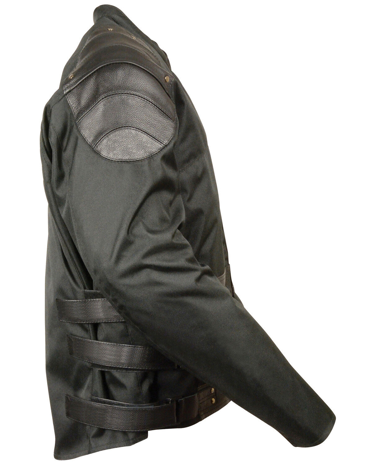 Image #2 - Milwaukee Leather Men's Leather and Textile Racer Jacket, Black, hi-res