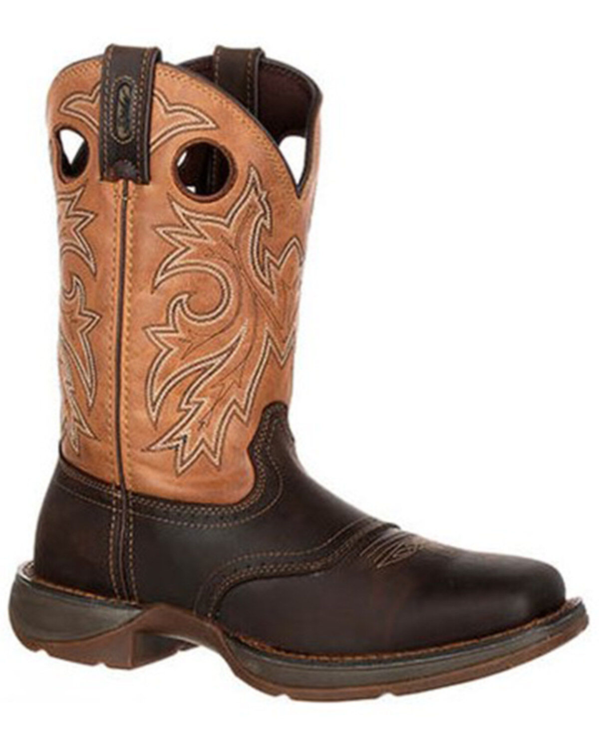 Image #2 - Rebel by Durango Men's Waterproof Steel Toe Western Work Boots, Brown, hi-res