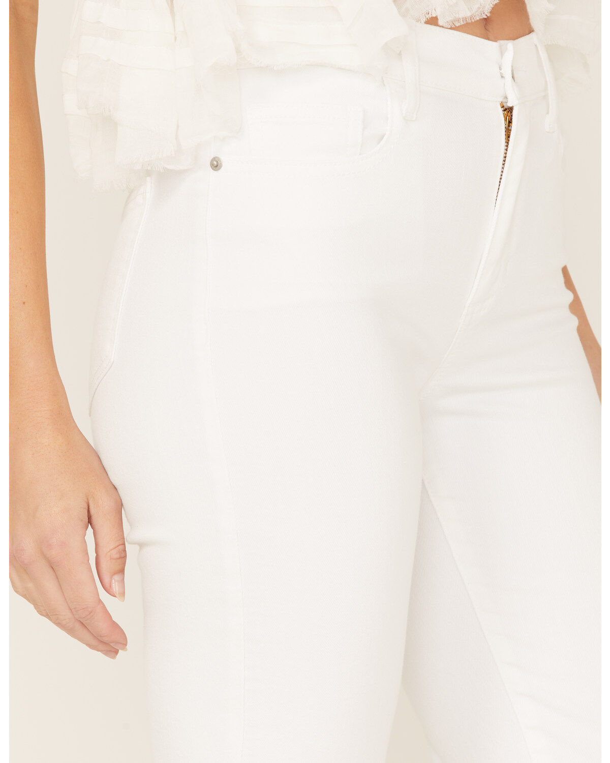 Image #2 - Sneak Peek Women's High Rise Slim Straight Jeans, White, hi-res