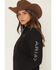 Image #1 - Ariat Women's Logo 1/2 Zip Sweatshirt, Black, hi-res