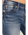 Image #4 - Miss Me Women's Medium Wash Mid Rise Floral Pocket 32" Bootcut Stretch Denim Jeans, Medium Wash, hi-res