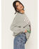 Image #2 - Gameday Women's TAMU Helmet Embroidered Graphic Crewneck, Grey, hi-res