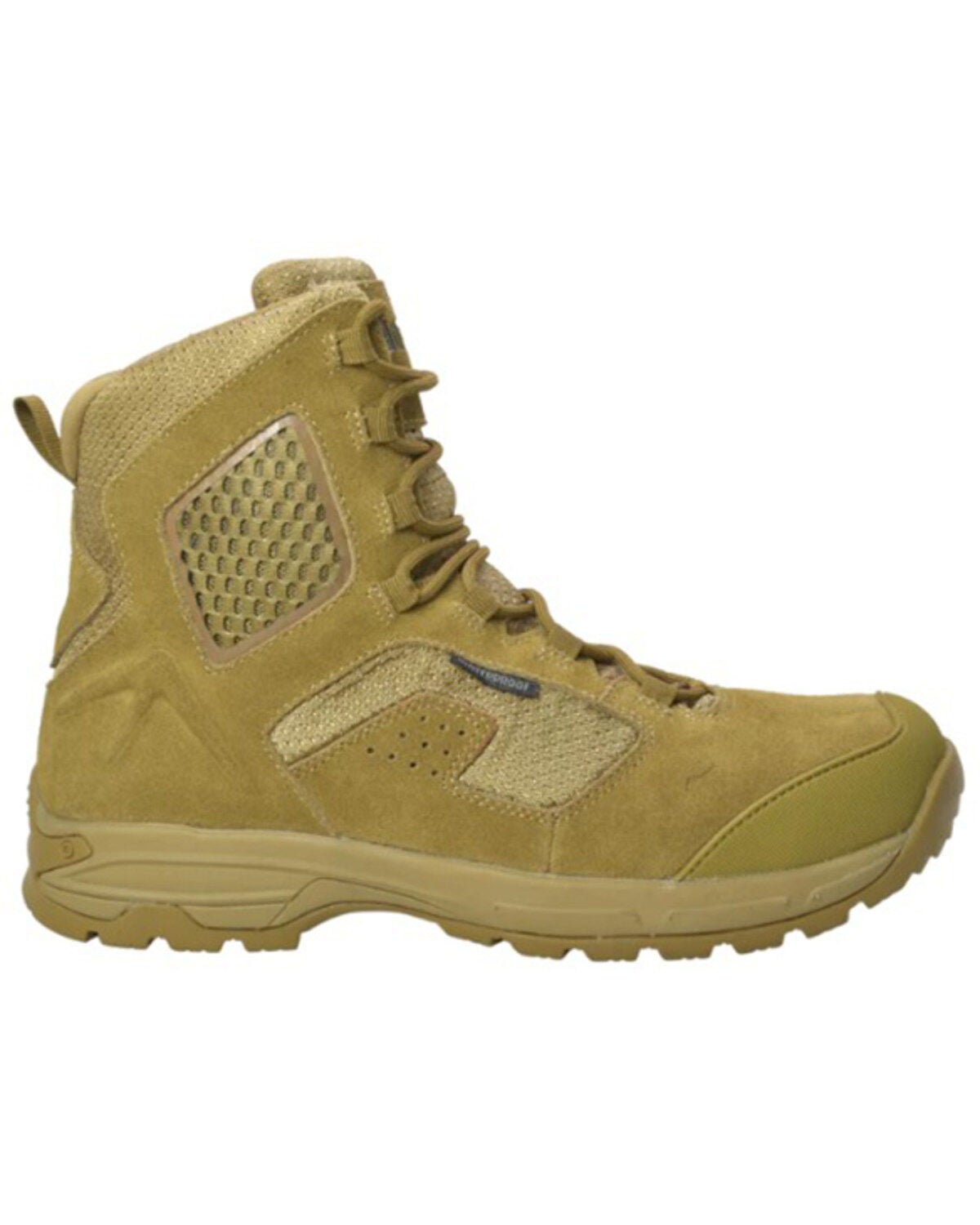 Image #2 - AdTec Men's 8" Waterproof Tactical Work Boots - Round Toe, Beige, hi-res