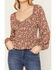 Image #3 - Ash & Violet Women's Boot Barn Exclusive Conversational Print Corset Top, Brown, hi-res