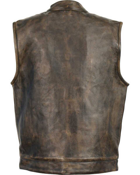 Image #3 - Milwaukee Leather Men's Open Neck Snap/Zip Front Club Style Vest - 3X, Black/tan, hi-res