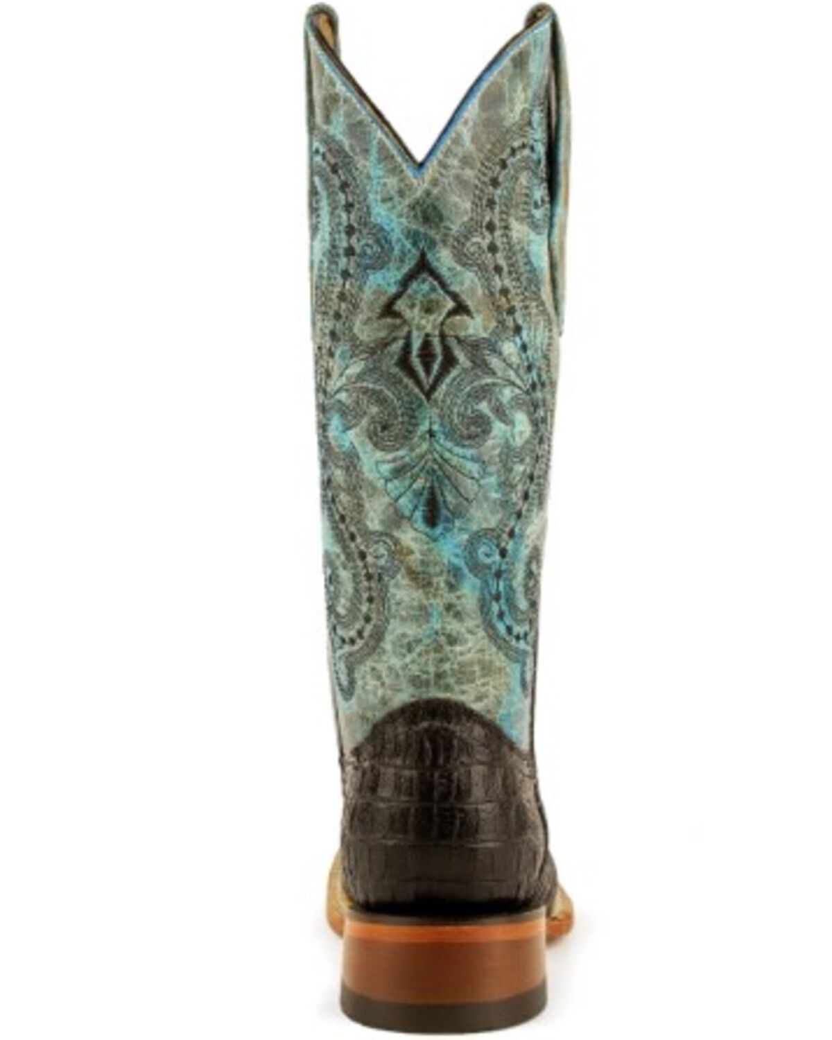 Image #4 - Ferrini Women's Caiman Tail Print Western Boots, Black, hi-res