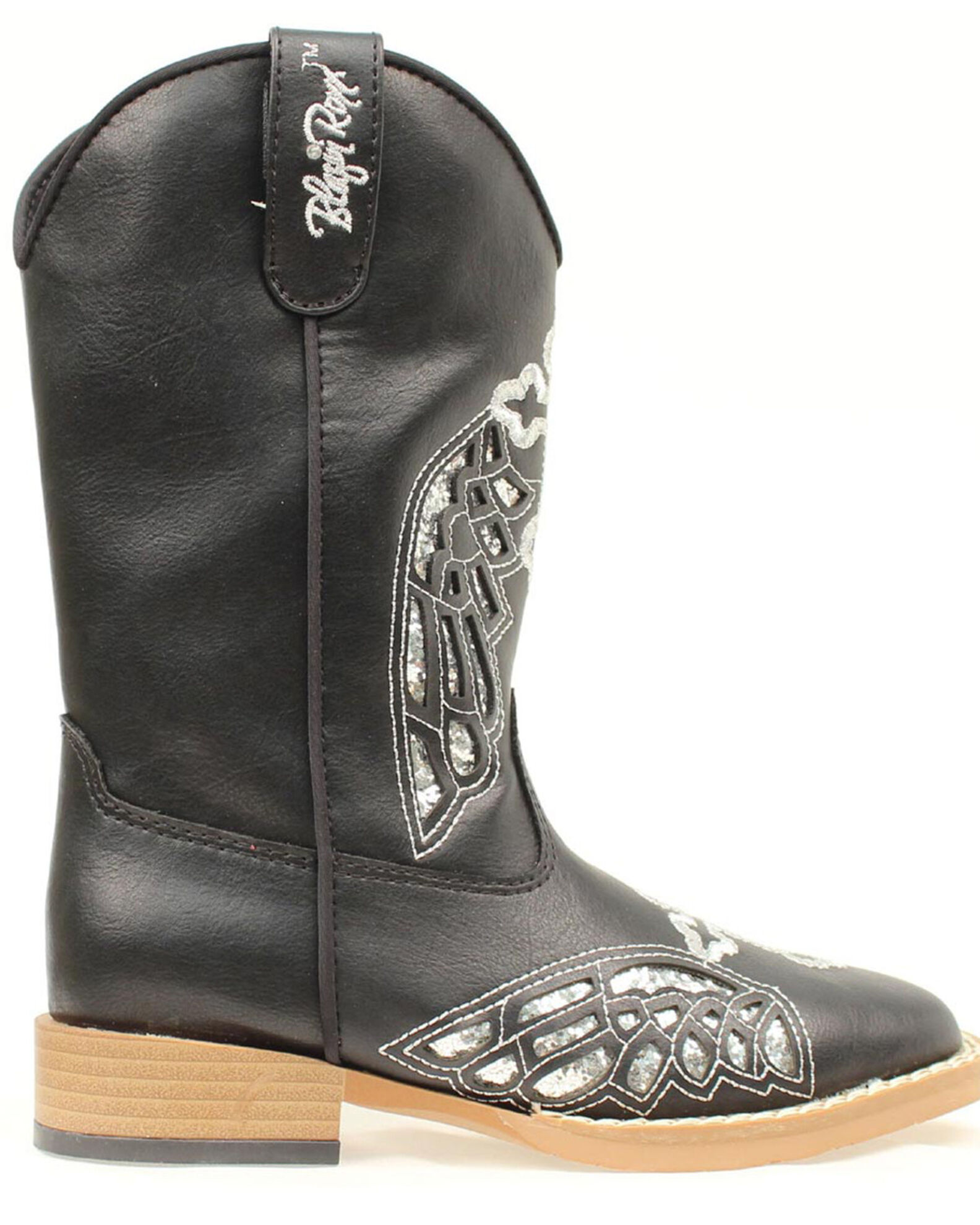Image #1 - Blazin Roxx Girls' Gracie Wings and Cross Inlay Boots, , hi-res