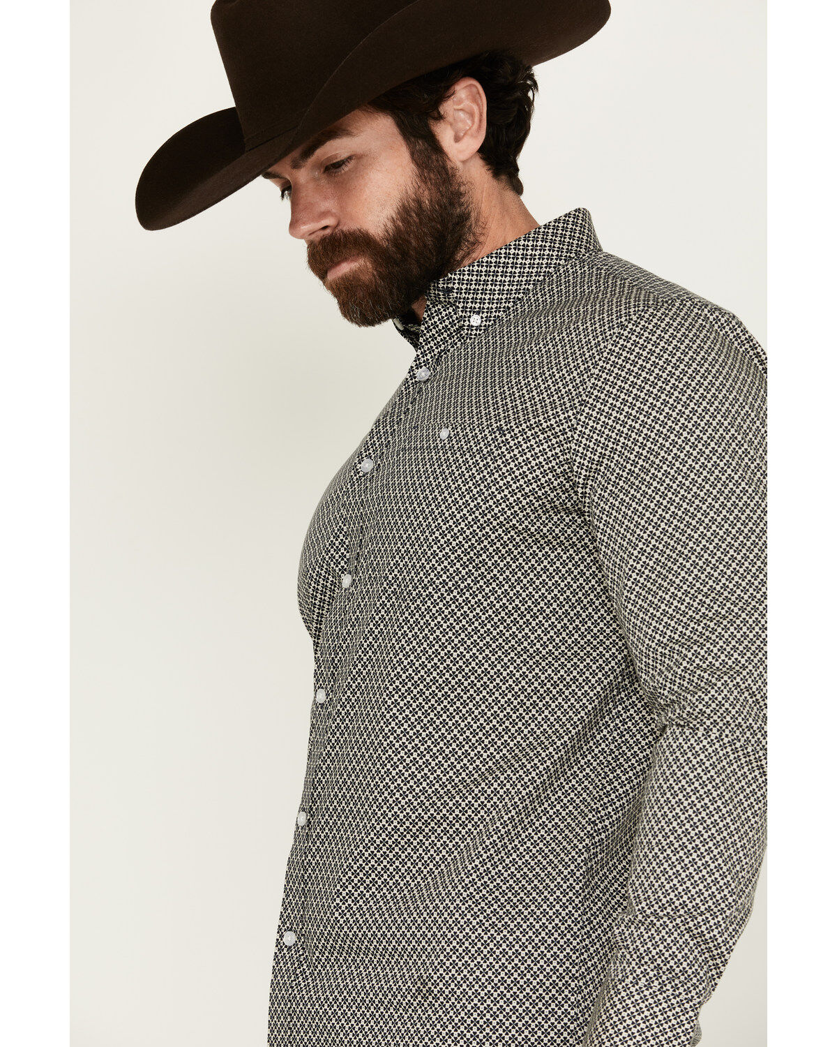 Image #2 - Cody James Men's Fast Forward Geo Print Long Sleeve Button-Down Stretch Western Shirt, Blue, hi-res