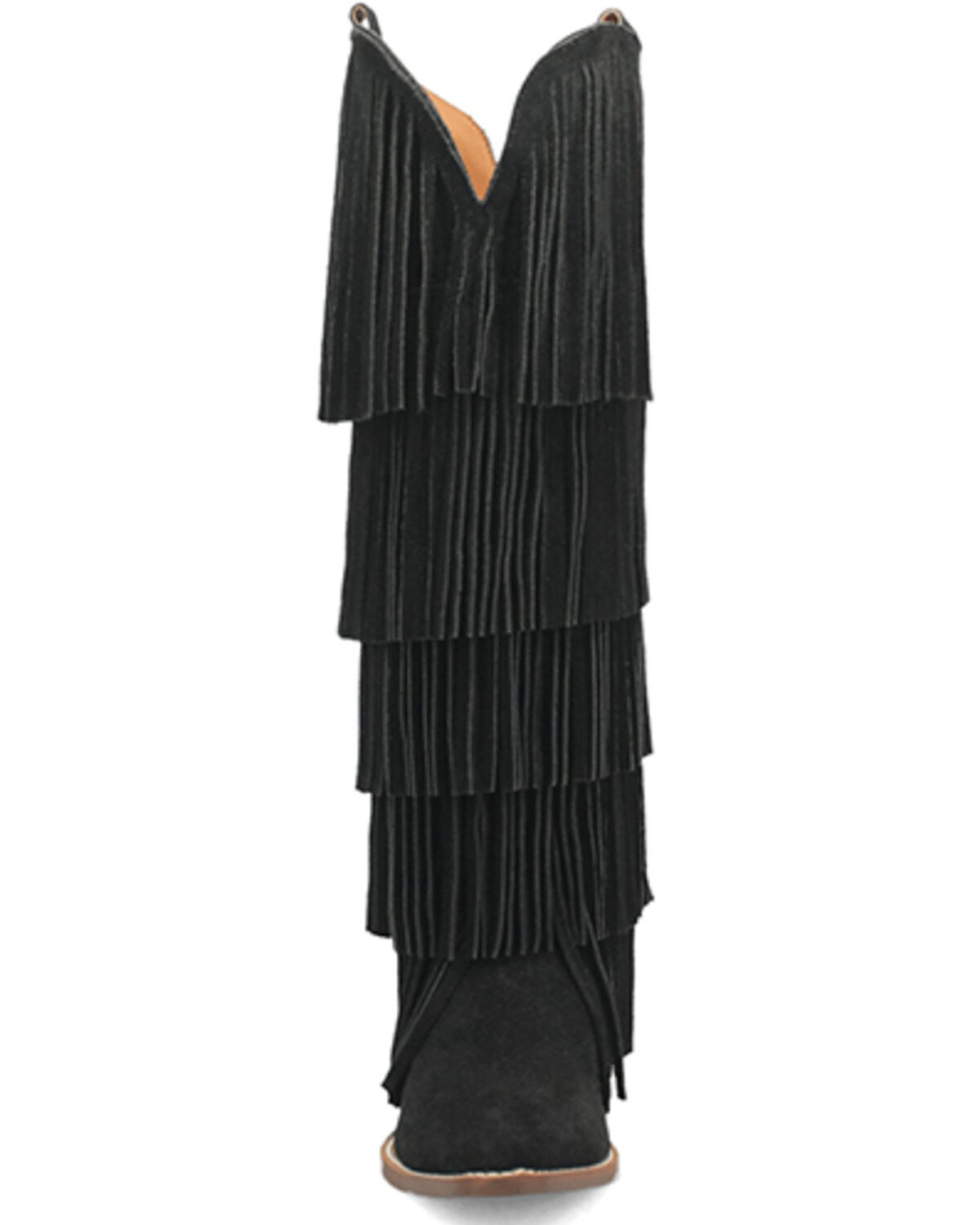 Image #4 - Dingo Women's Wild Child Suede Fringe Tall Western Boots - Snip Toe, Black, hi-res