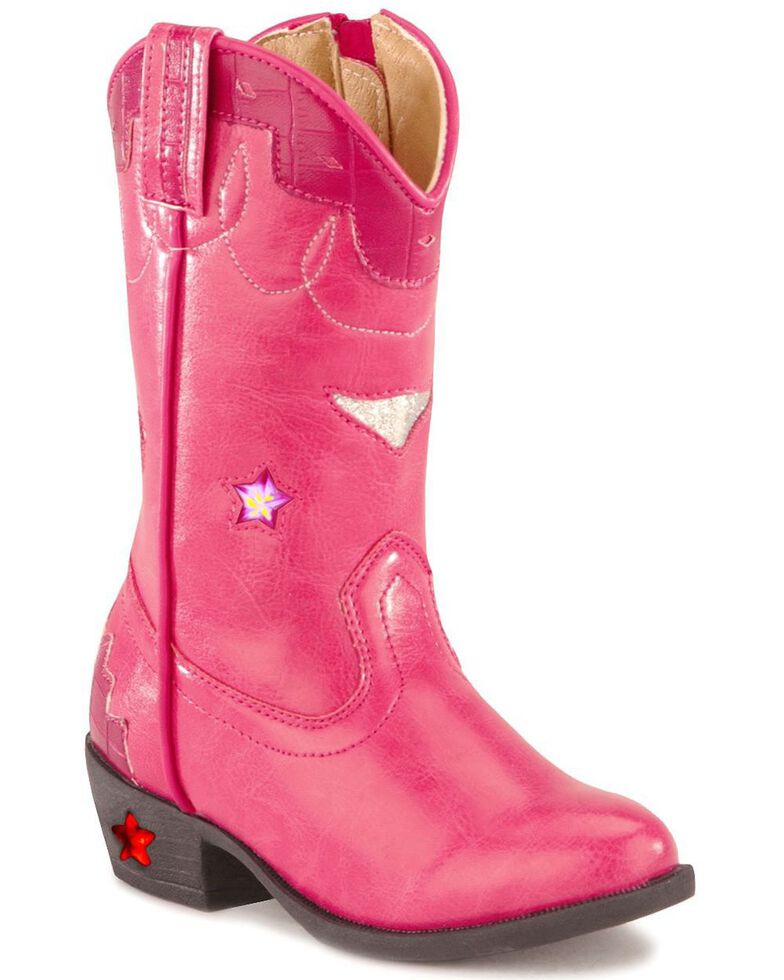 Smoky Mountain Girls' Stars Light Up Pink Boots Boot Barn
