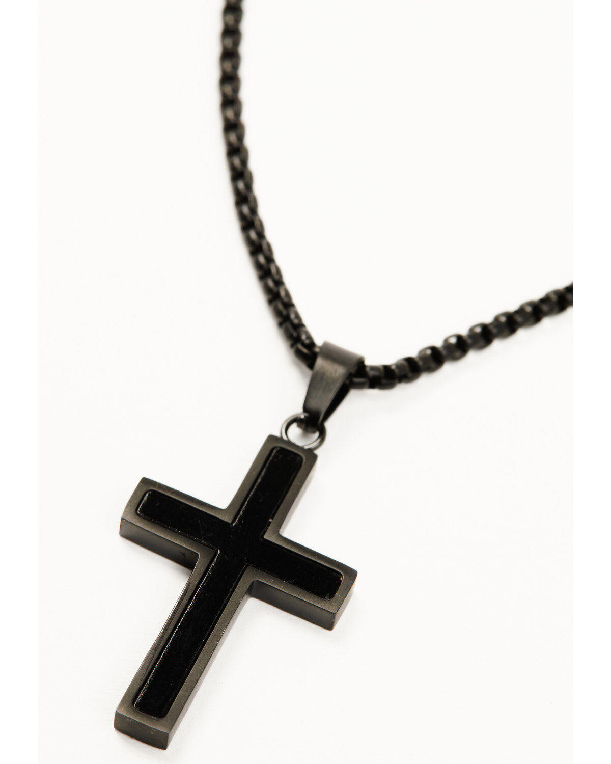 Image #4 - Cody James Men's Matte Black Inlay Cross Necklace, Black, hi-res