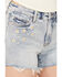 Image #2 - Ceros Women's Light Wash Mid Rise Daisies Shorts, , hi-res