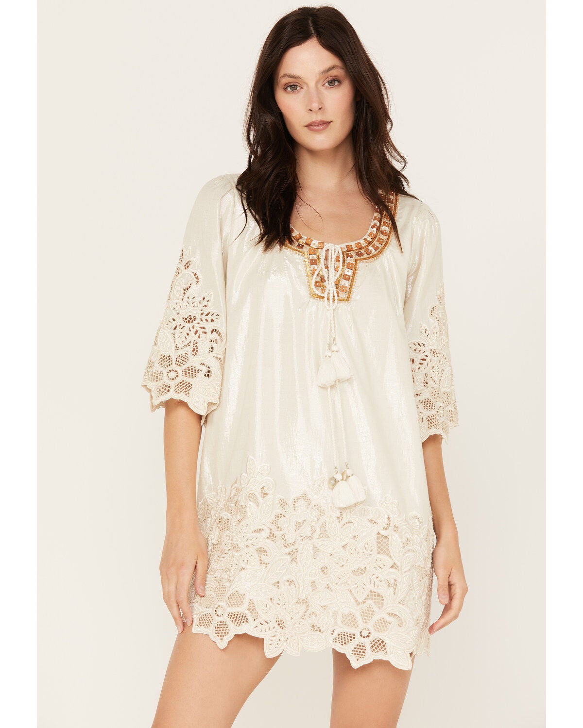Shyanne Women's Bridal Mini Dress, Cream, hi-res