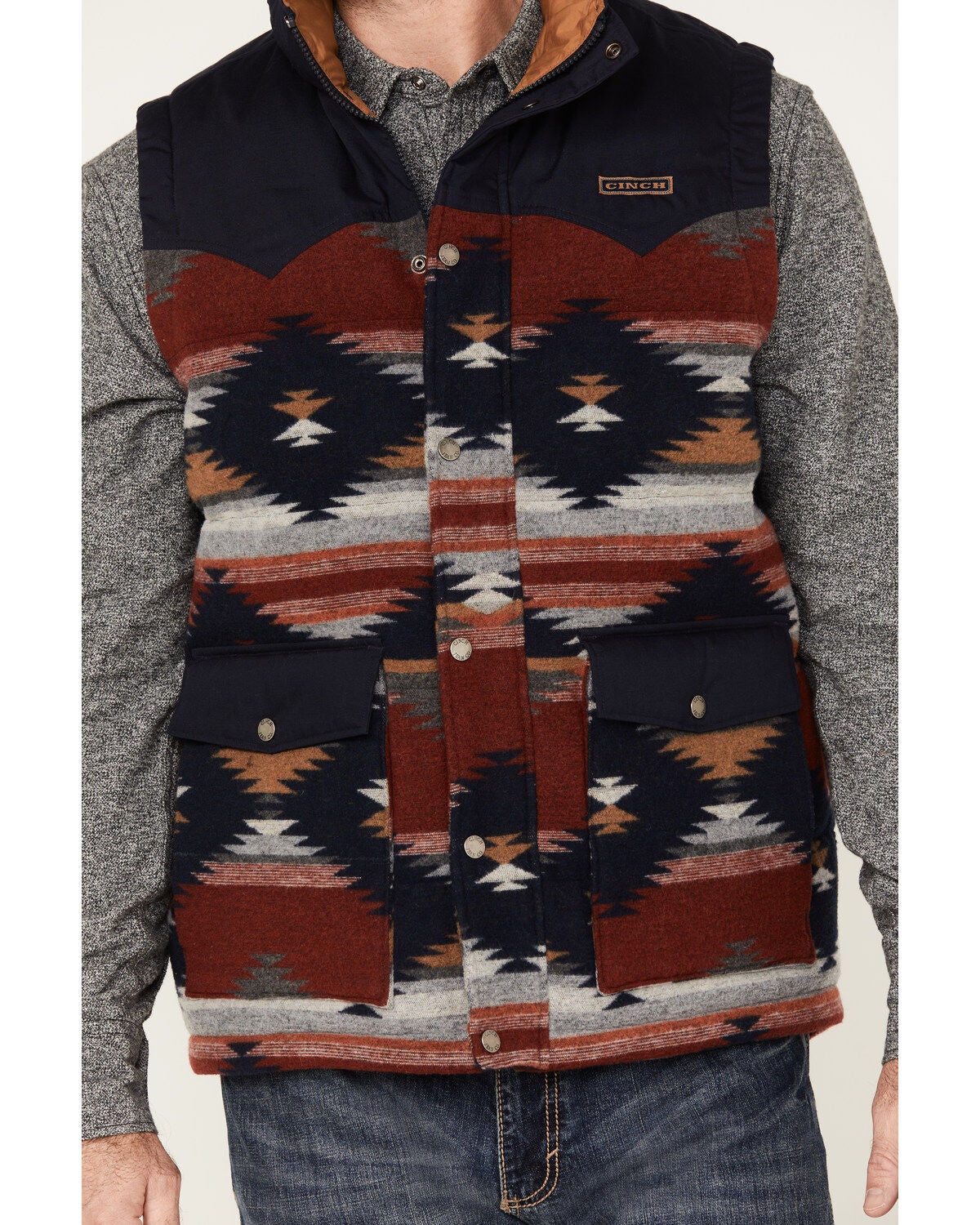 Image #3 - Cinch Men's Quilted Southwestern Print Vest, , hi-res