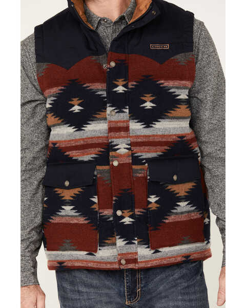 Image #3 - Cinch Men's Quilted Southwestern Print Vest, Blue, hi-res