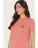 Image #2 - Carhartt Women's Relaxed Fit Lightweight Short Sleeve Pocket Work Tee, Red, hi-res