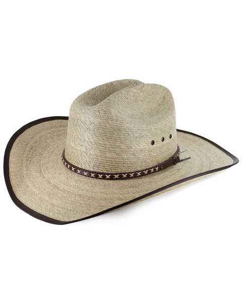 Image #1 - Cody James® Men's Brown Trimmed Straw Hat, Natural, hi-res