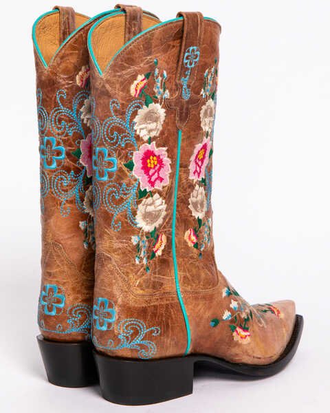 Image #7 - Macie Bean Women's Rose Garden Western Boots - Snip Toe, Honey, hi-res
