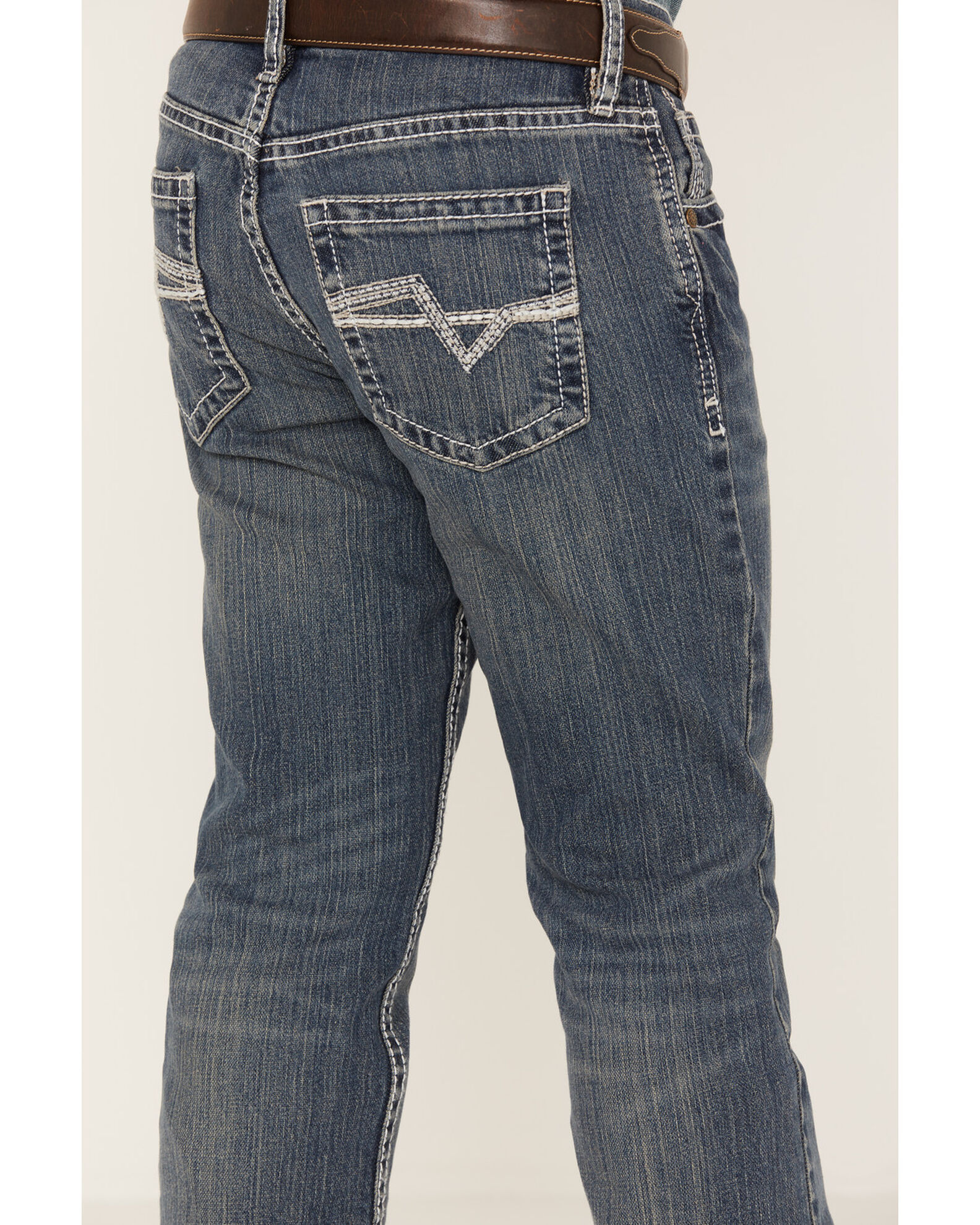 Image #4 - Cody James Boys' Stone Cold Wash Slim Boot Stretch Jeans, Dark Medium Wash, hi-res