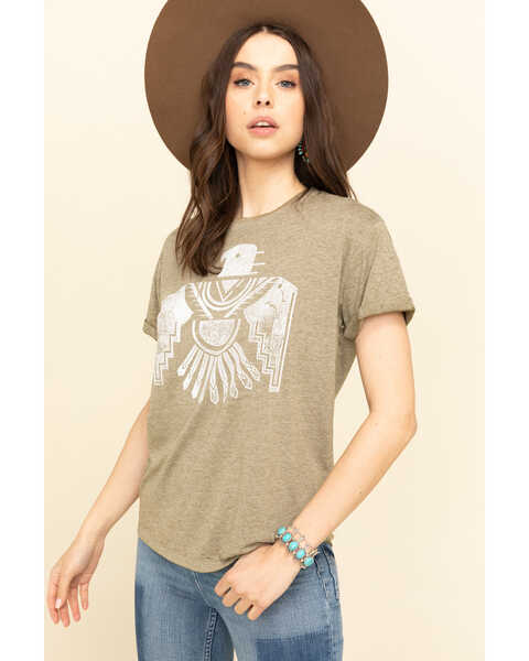 Image #5 - White Crow Women's Olive Flocked Thunderbird Rolled Cuff Tee, , hi-res
