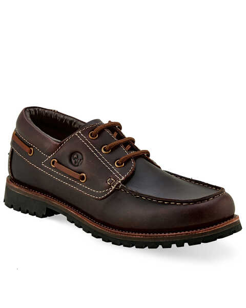 Old West Men's Leather Driving Shoes - Moc Toe, Rust Copper, hi-res