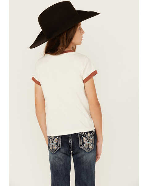 Image #4 - Shyanne Girls' Long Live Cowgirls Short Sleeve Graphic Ringer Tee, Cream, hi-res