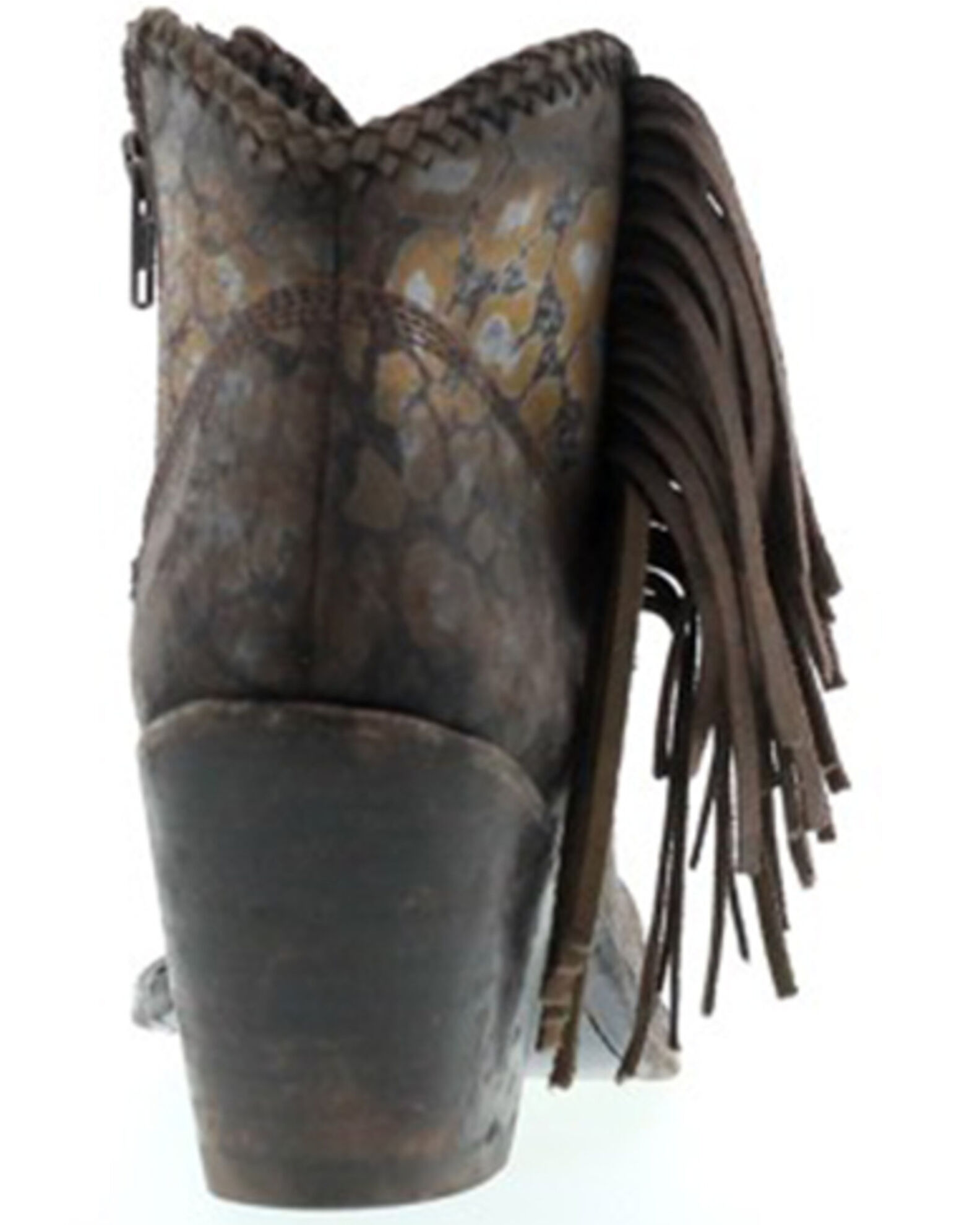 Liberty Black Women s Chloe Leopard Print Braided Fringe Western Booties Pointed Toe Boot Barn